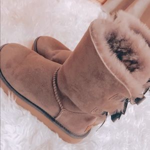 Gray UGGS with Bows